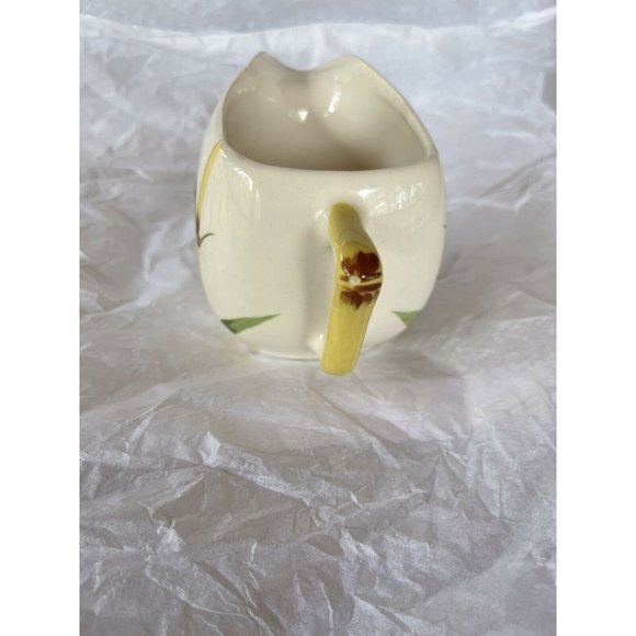 California Weil Ware vintage hand decorated bamboo design creamer Yellow 1950's - Picture 5 of 6